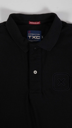 CAMISA GOLA POLO TXC MASCULINA REGULAR LOGO APLICADA PRETA - comprar online