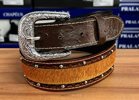 CINTO COURO LEGITIMO PONTEIRA IMITAÇÃO AVESTRUZ PÊLO DE BOI