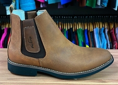 BOTINA POTRO PALMILHA EM GEL COURO LEGITIMO FOSSIL KAMEL