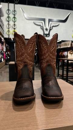 BOTA TEXANA FEMININA COURO LEGITIMO BORDADO MED DOG TERRA na internet