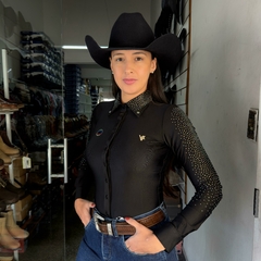 BODY MAVOLLE PROTEÇÃO UV PRETO STRASS TECNOLOGIA ESPORTIVA