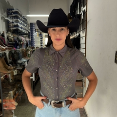 BODY CINZA MINUTY TODO EM PEDRARIA FURTA COR MANGA CURTA na internet