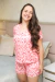 Pijama Americano Curto Feminino Verão Malha Suede Beijinhos - loja online