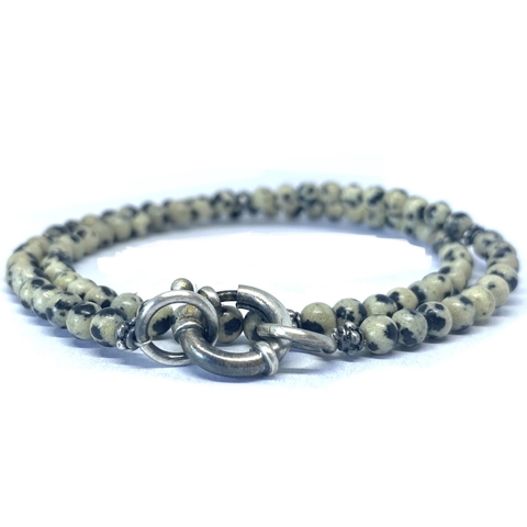PULSERA BOWENS (Jaspe Dálmata) (Plata 925)