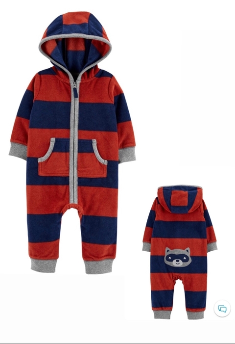 Macacão em Fleece com Capuz Carter's