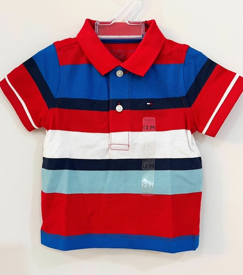 Camiseta Polo com Listras Tommy Hilfiger