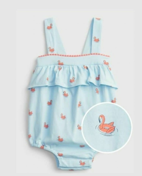 Romper Verão Estampa Flamingos Gap