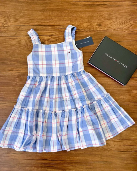 Vestido Tommy Hilfiger xadrez com babadinho - comprar online