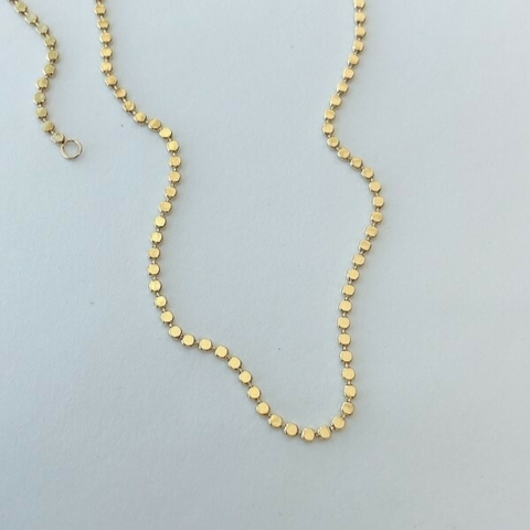 CADENA MILITAR PLANA 2MM 45CM ORO LAMINADO 18K