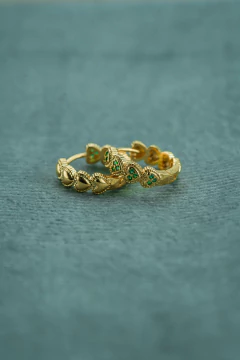 CANDONGA CORAZON MICROCIRCON VERDE ORO LAMINADO 18K - comprar online