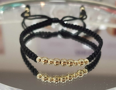 PULSERA ORO LAMINADO 18K - Balín #3 y #4