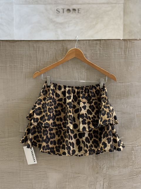 Short pollera Muff leopardo