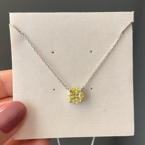 COLAR PRATA 925 PIZZA MÉDIO/ YELLOW FANCY