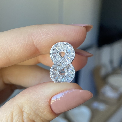 PINGENTE DE PULSEIRA PRATA 925 INFINITO BAGUETADO\ CHARMS