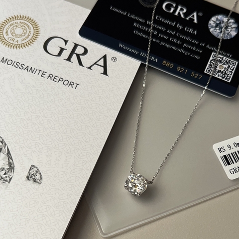 COLAR PRATA 925 PONTO DE LUZ 10 MM/ MOISSANITE - comprar online