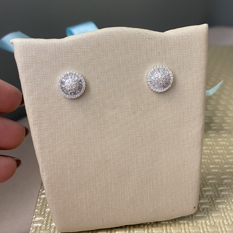 BRINCO PIZZA PRATA 925 PEQUENO/ CRISTAL