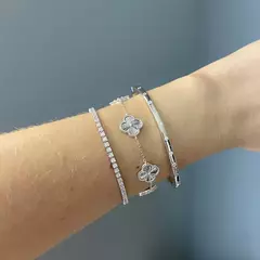 PULSEIRA PRATA 925 RIVIERA FINA 4 GARRAS/ 19 CM na internet