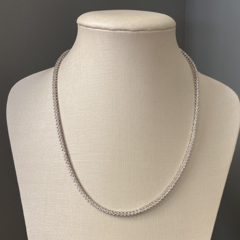 RIVIERA PRATA 925 3 GARRAS/ 45CM/ 2MM/ CRISTAL