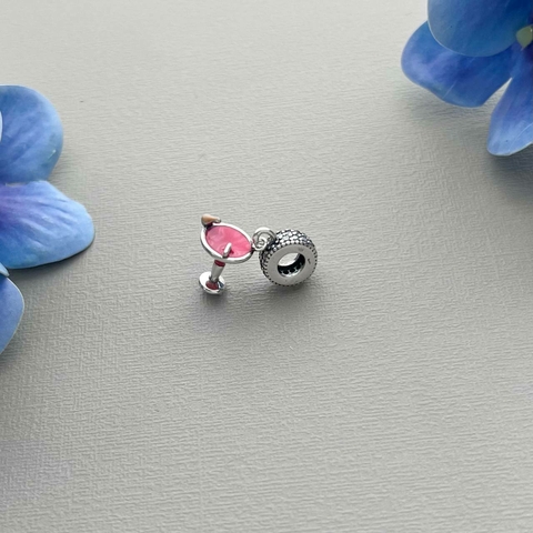 BERLOQUE TAÇA ROSA CANUDO PRATA 925