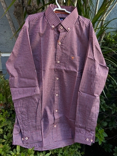 Camisa Infantil Laço Forte ML Xadrez Vinho/Branco/Azul 171013.71 - comprar online