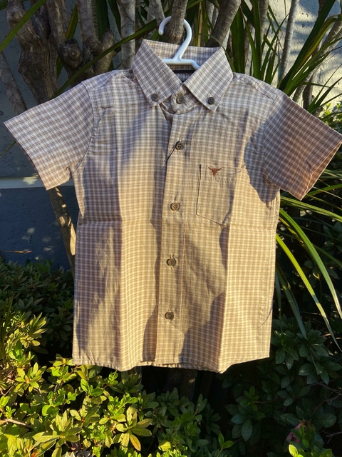Camisa Infantil Laço Forte MC Xadrez Bege/Branco/Cinza 171013.45 - comprar online