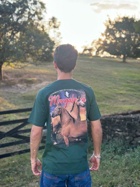 Camiseta Masculina Cowboy Bruto Mangalarga Marchador Verde CB551 - comprar online