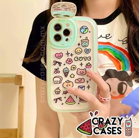 Happy-cute con espejo cubre cámara- ip 13 pro