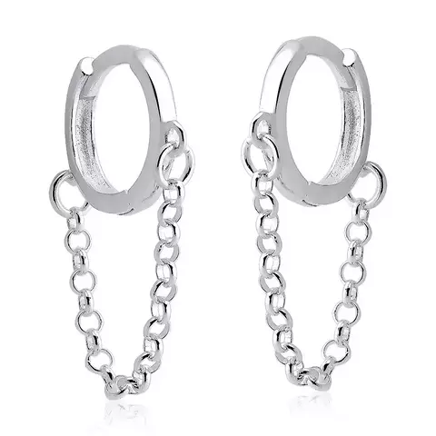 Brinco Argola Click C/ Corrente Prata 925