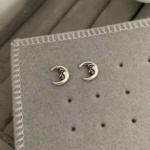 Brinco Lua Envelhecida Prata 925
