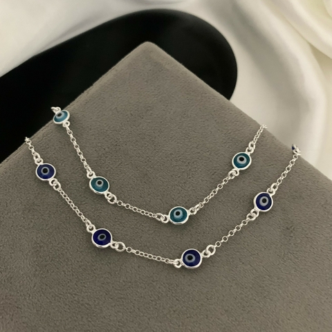 Pulseira Olho Grego Fixo Prata 925