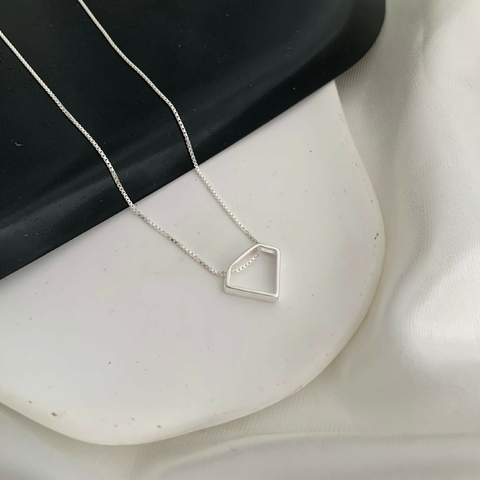 Colar Diamante Vazado Prata 925