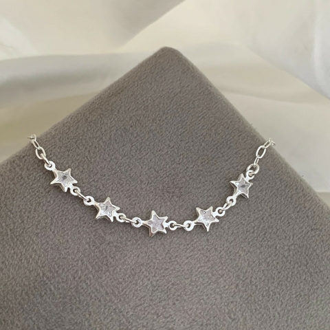 Pulseira Zircônias Estrelas Fixas Prata 925