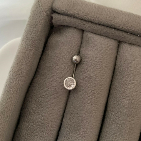Piercing Umbigo Zircônia G Prata 925