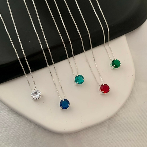 Colar Ponto De Luz Colors Prata 925