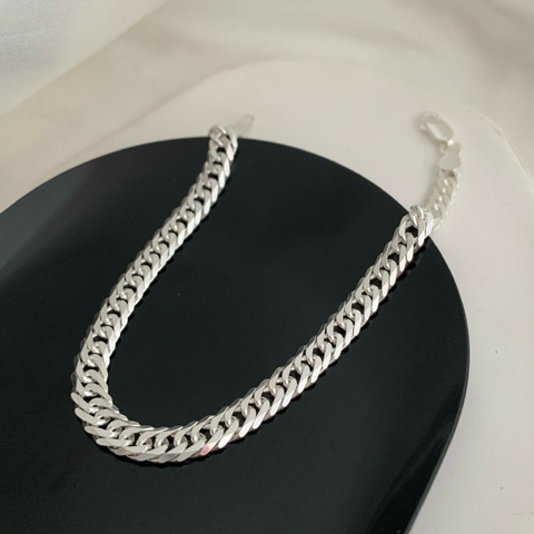 Pulseira Masculina Grumet Dupla Fio 100 Prata 925