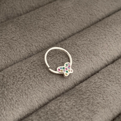 Piercing Argola Borboleta Colors Prata 925