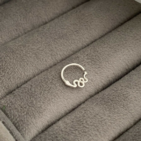 Piercing Argola C/ Serpente Prata 925