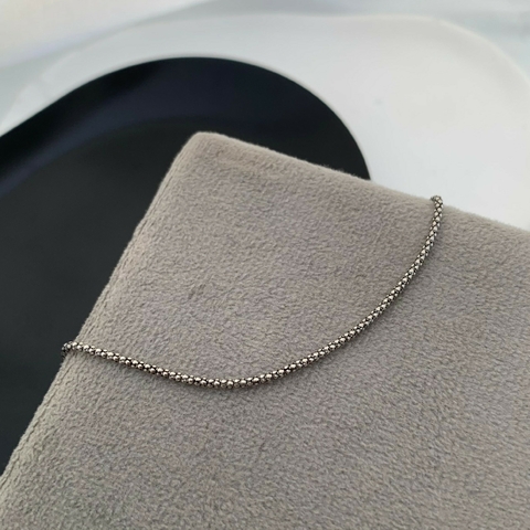 Pulseira Pipoca Fina Escura Prata 925