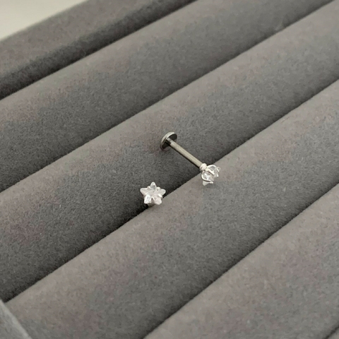 Piercing Ponto de Luz Estrela Prata 925