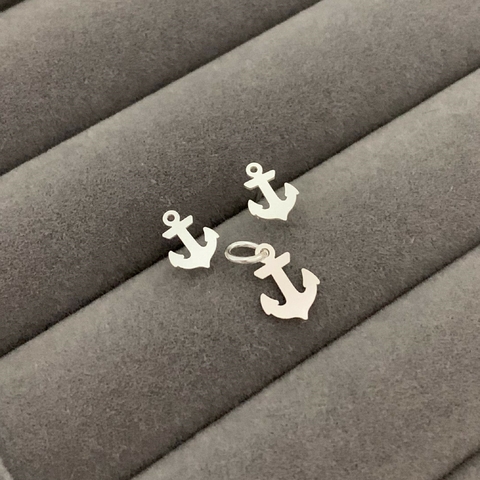 Brinco + Pingente Âncora Prata 925