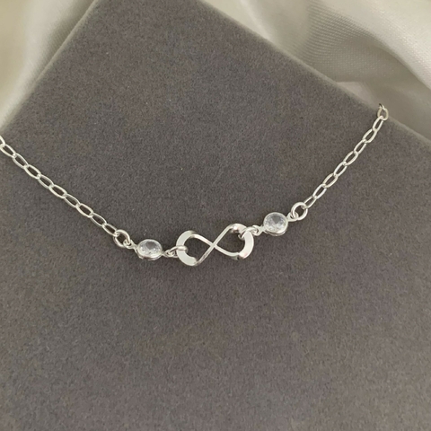 Pulseira Infinito Com Zircônias Prata 925