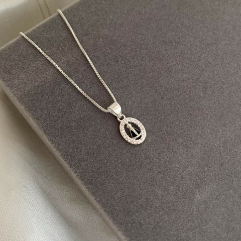 Colar Mini Nossa Senhora Cravejada Prata 925