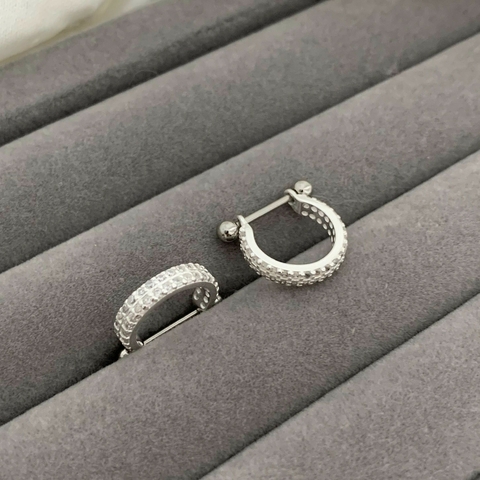 Piercing Conch Duplo Cravejado Prata 925