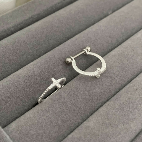Piercing Conch Cruz Prata 925