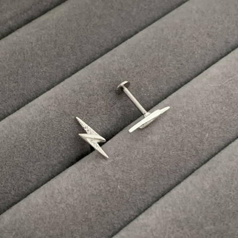 Piercing Raio Cravejado Prata 925