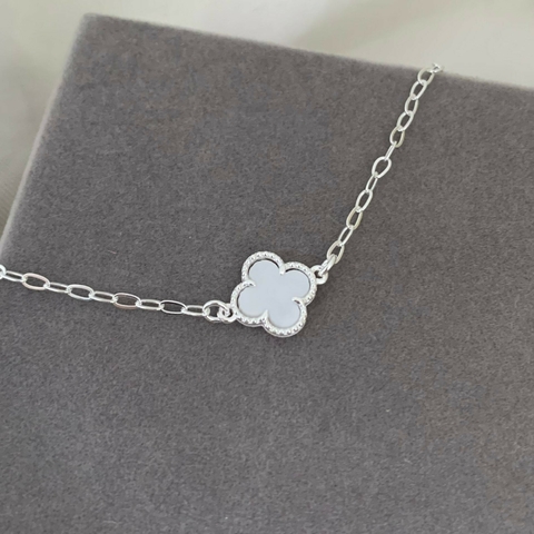 Pulseira Inspiração 1 Trevo Branco Prata 925