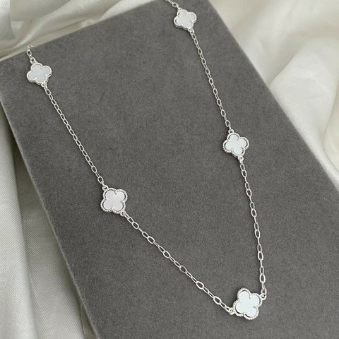 Choker 5 Trevos Branco Prata 925