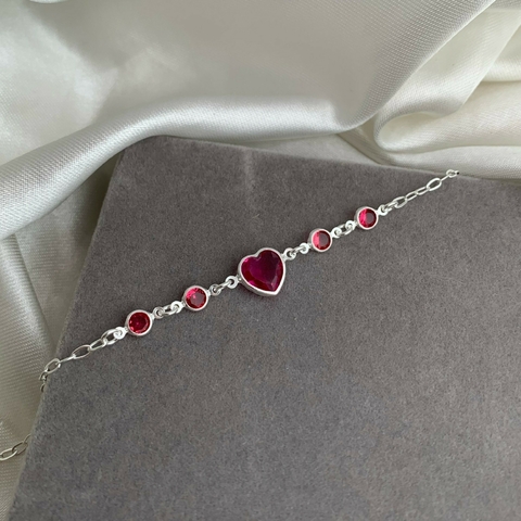 Pulseira Zircônias Fúcsia Prata 925 - comprar online
