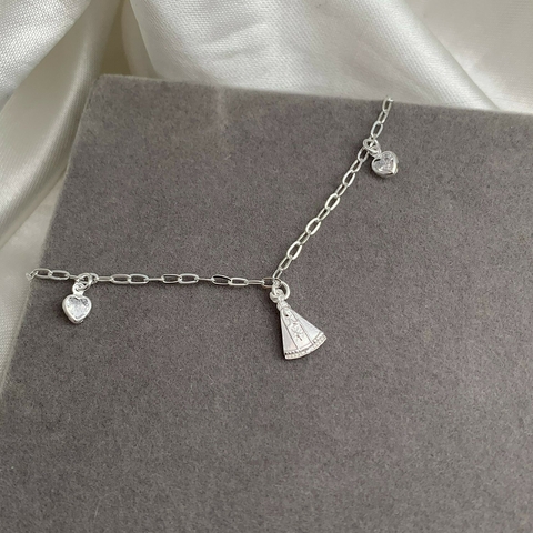 Pulseira Nossa Senhora Cristal Prata 925