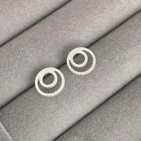 Brinco Redondo Duplo Prata 925